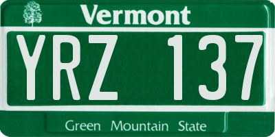 VT license plate YRZ137