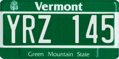 VT license plate YRZ145