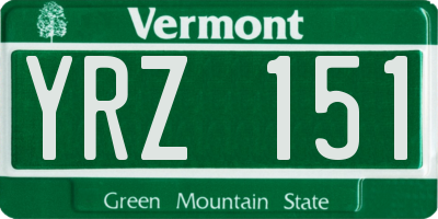 VT license plate YRZ151