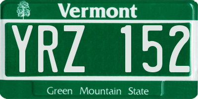 VT license plate YRZ152