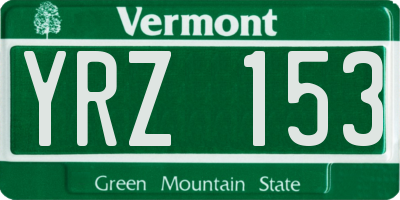 VT license plate YRZ153