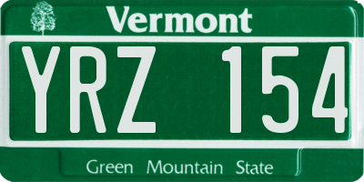 VT license plate YRZ154