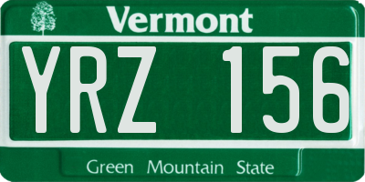 VT license plate YRZ156