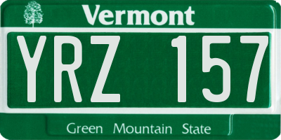 VT license plate YRZ157