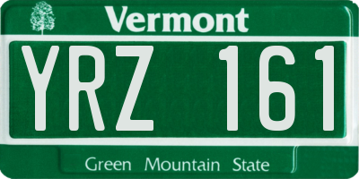 VT license plate YRZ161