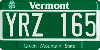 VT license plate YRZ165