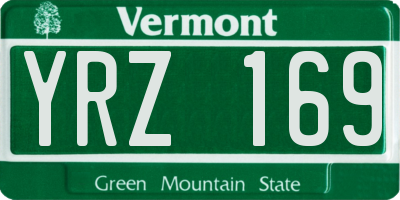 VT license plate YRZ169