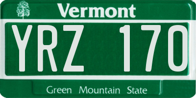 VT license plate YRZ170