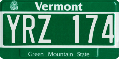 VT license plate YRZ174