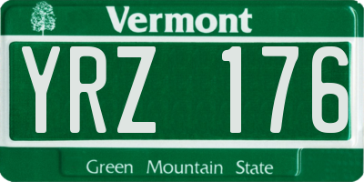 VT license plate YRZ176