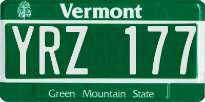 VT license plate YRZ177