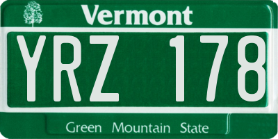 VT license plate YRZ178