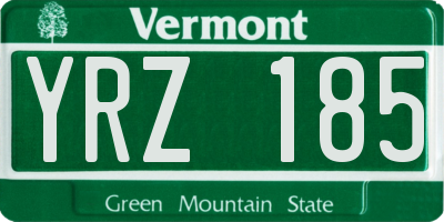 VT license plate YRZ185