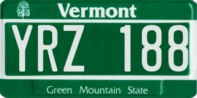 VT license plate YRZ188