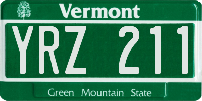 VT license plate YRZ211