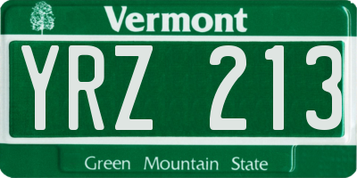 VT license plate YRZ213
