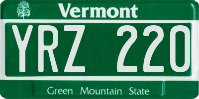 VT license plate YRZ220