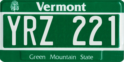 VT license plate YRZ221