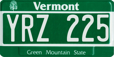 VT license plate YRZ225