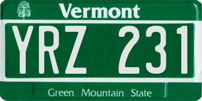 VT license plate YRZ231