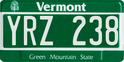 VT license plate YRZ238