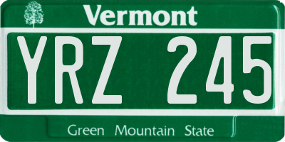 VT license plate YRZ245