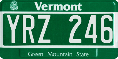 VT license plate YRZ246