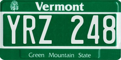 VT license plate YRZ248