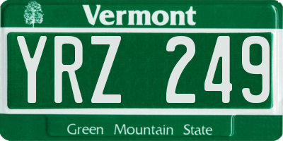 VT license plate YRZ249