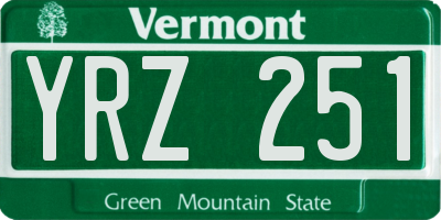 VT license plate YRZ251