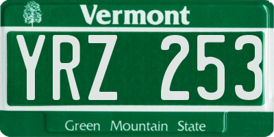 VT license plate YRZ253