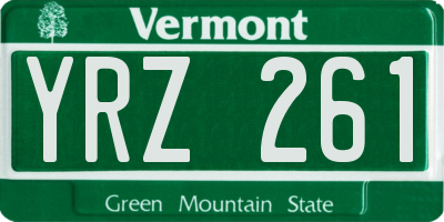 VT license plate YRZ261