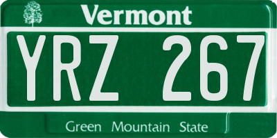 VT license plate YRZ267
