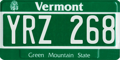 VT license plate YRZ268
