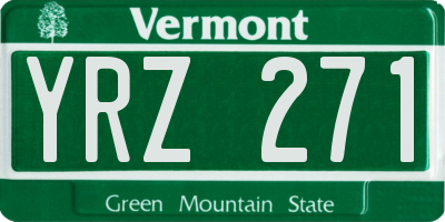 VT license plate YRZ271
