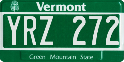 VT license plate YRZ272