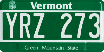VT license plate YRZ273