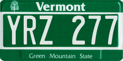 VT license plate YRZ277