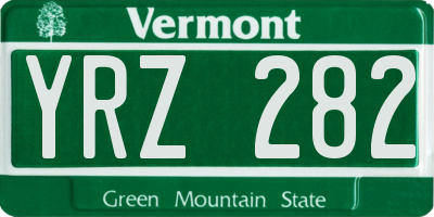 VT license plate YRZ282