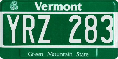 VT license plate YRZ283