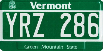 VT license plate YRZ286