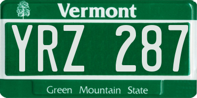 VT license plate YRZ287
