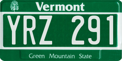 VT license plate YRZ291