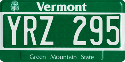 VT license plate YRZ295