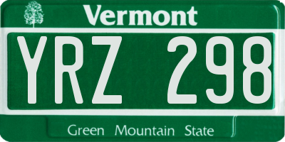 VT license plate YRZ298