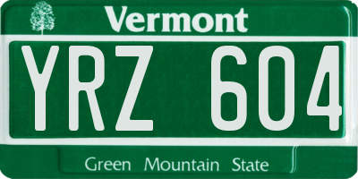 VT license plate YRZ604