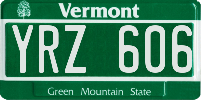 VT license plate YRZ606