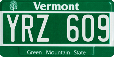 VT license plate YRZ609
