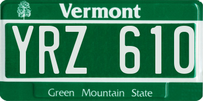 VT license plate YRZ610