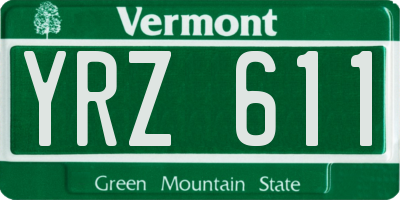 VT license plate YRZ611